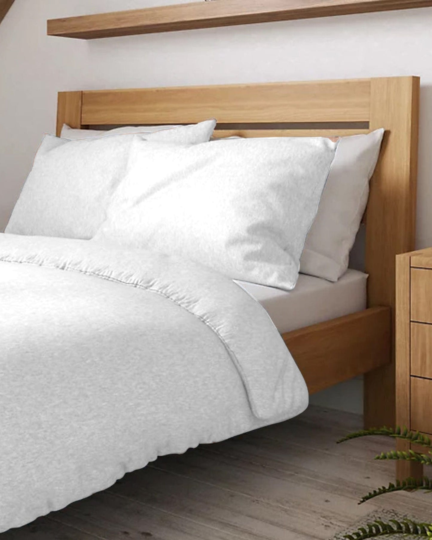 Cotton Home Duvet Cover Set 3Pc Jersey White