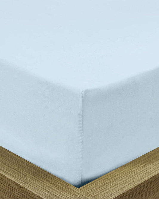 Cotton Home Fitted Sheet 1Pc Super Soft Sky Blue