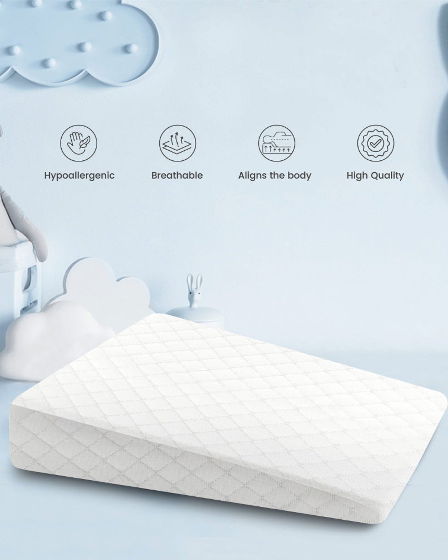 Cotton Home Pillow Smooth Wedge White