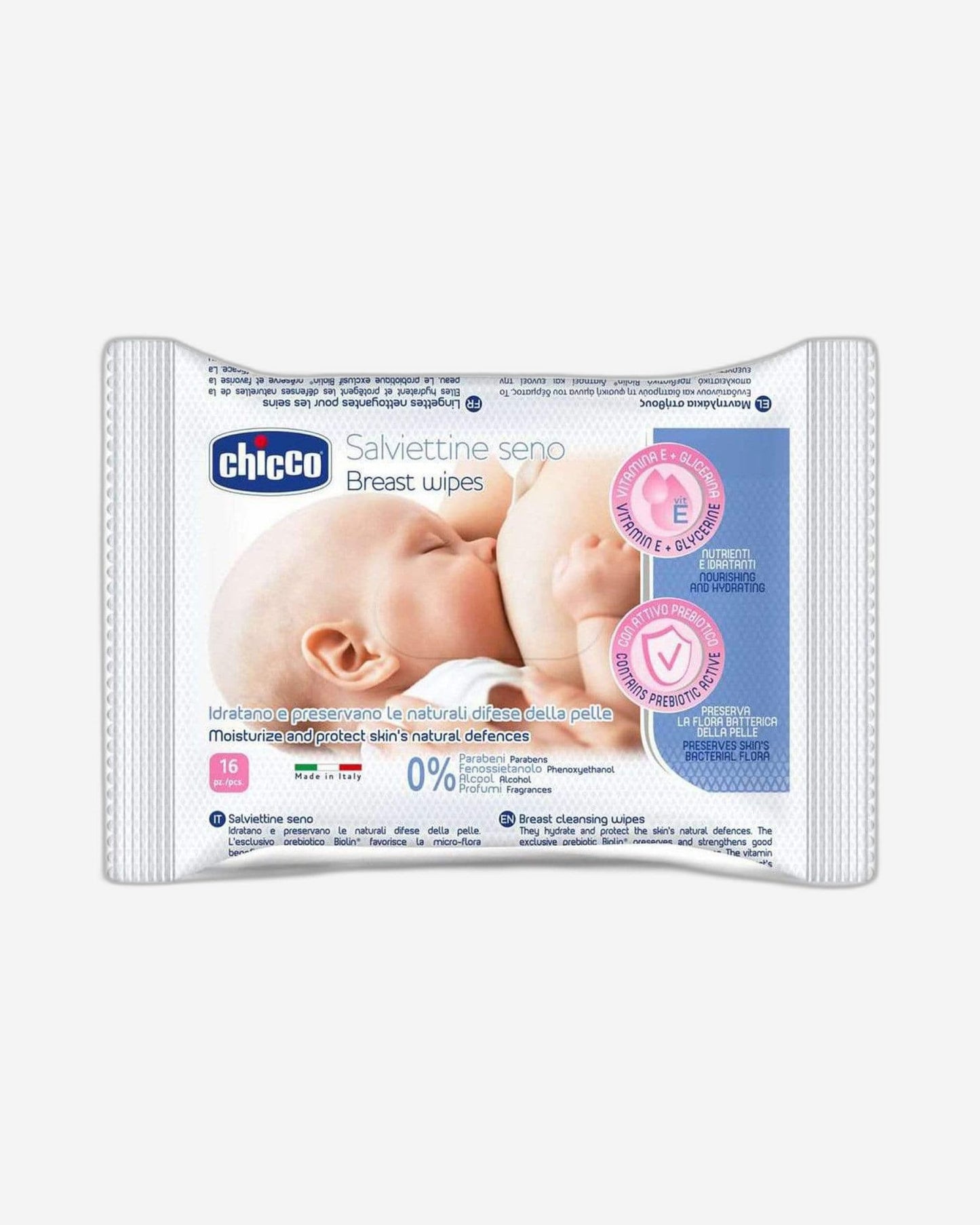 Chicco 16 Pieces Cleansing Breast Wipes - CH09165