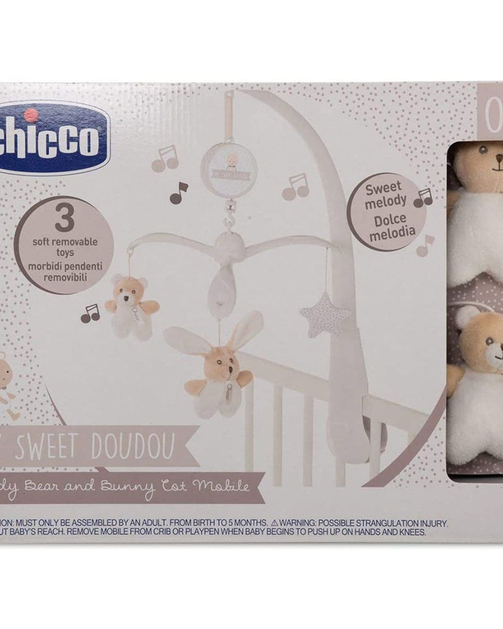 CHICCO TEDDY BEAR & BUNNY COT MOBILE 0M+