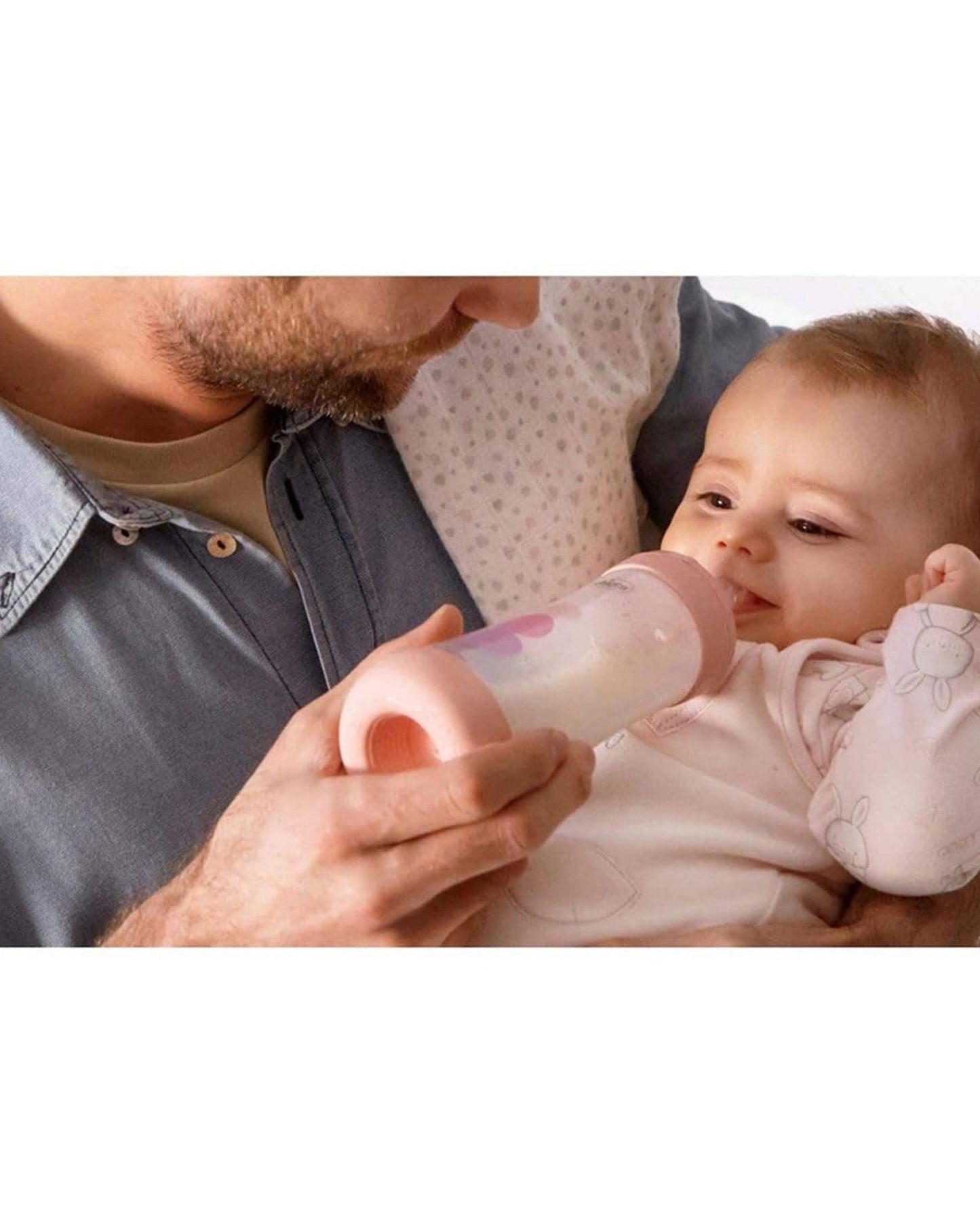 CHICCO PERFECT 5 FEEDING BOTTLE 240ML MEDIUM FLOW 2M+ SILICONE PINK