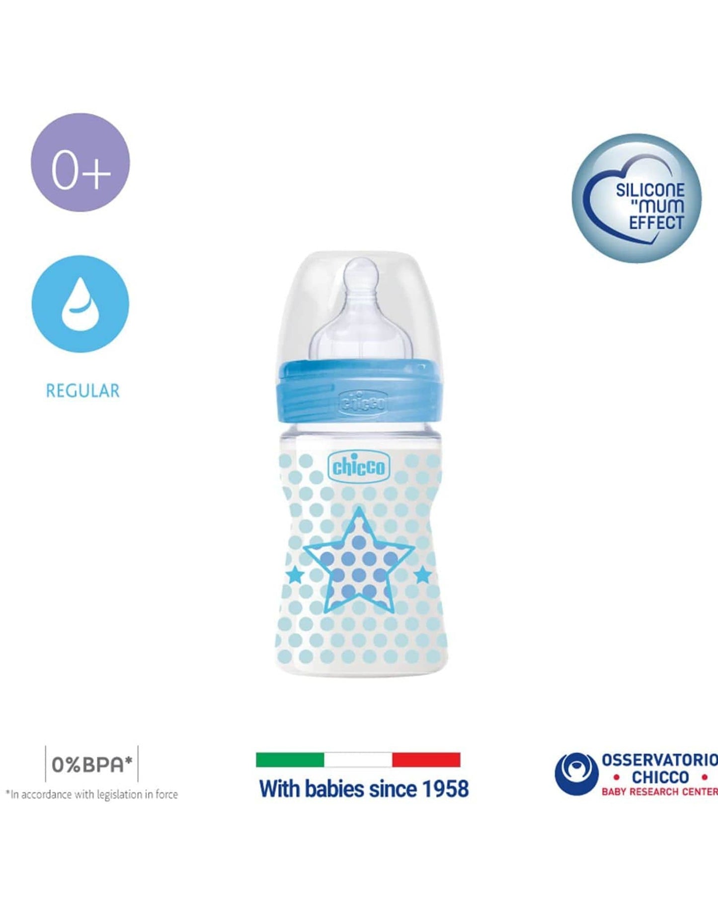 WELL BEING BOTTLE - 150ML REGULAR FLOW BOY SILICONE