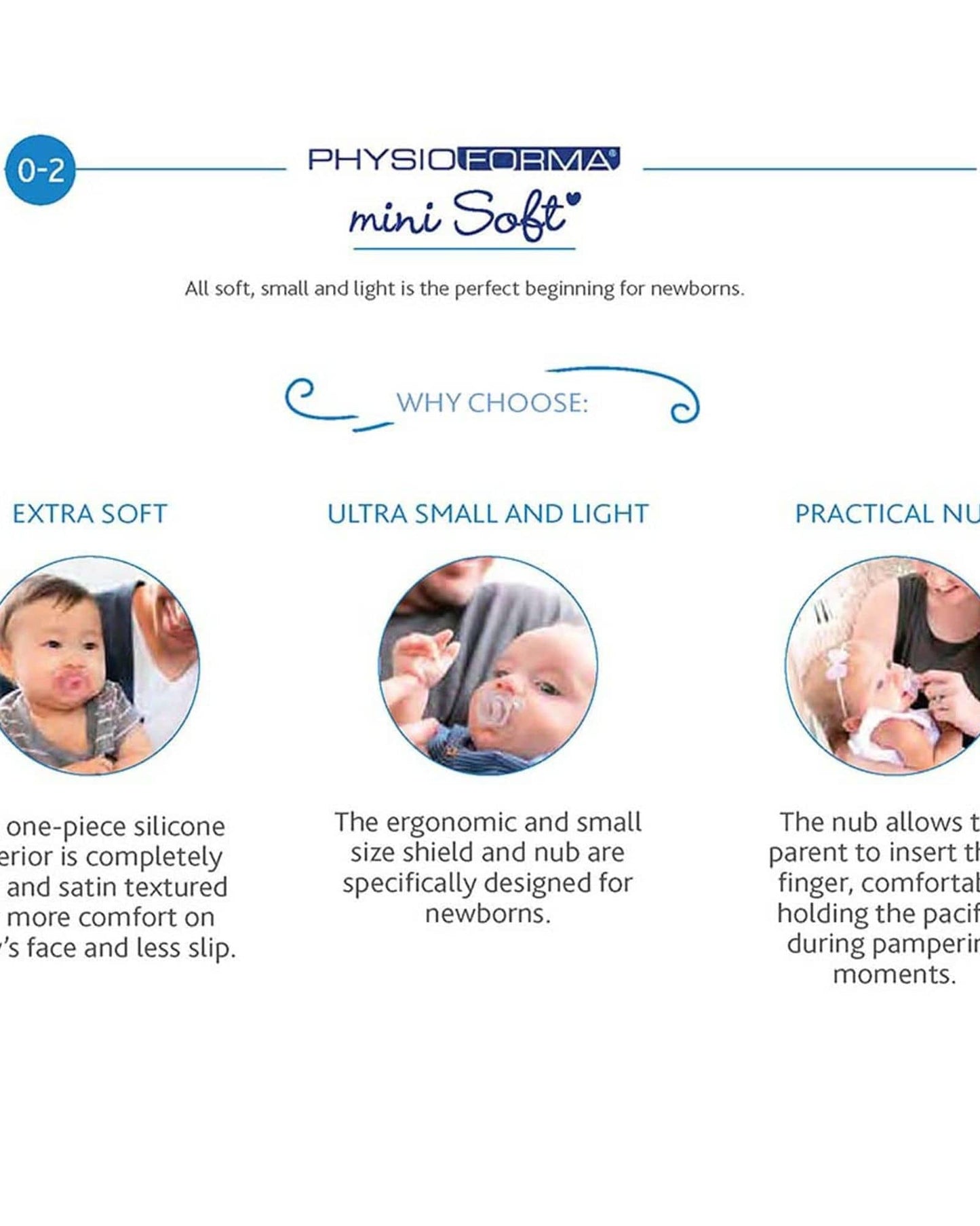 CHICCO PHYSIOFORMA¿ MINI SOFT SILICONE SOOTHER 0-2M 2PCS PINK