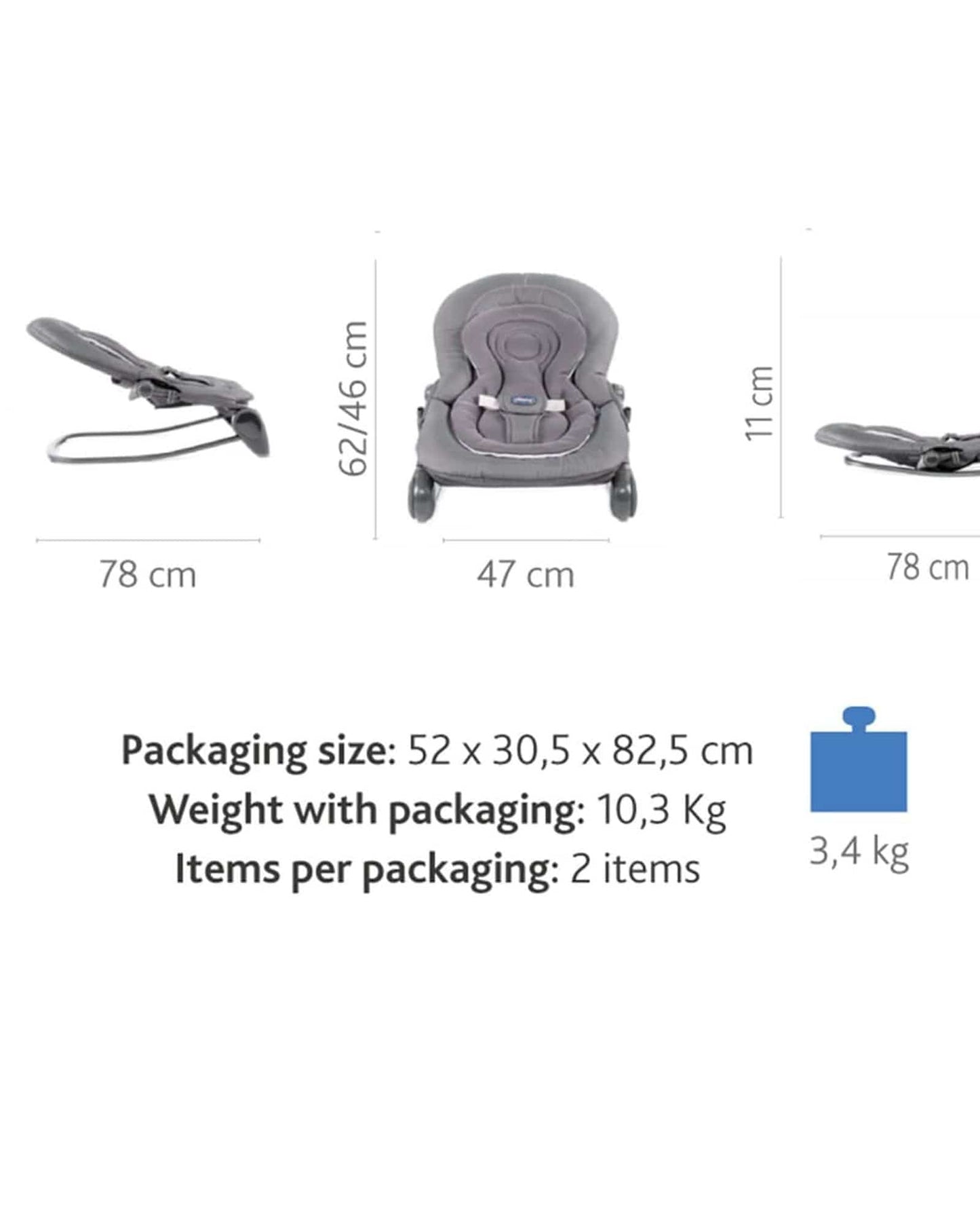 CHICCO HOOPLA BABY BOUNCER ORCHID