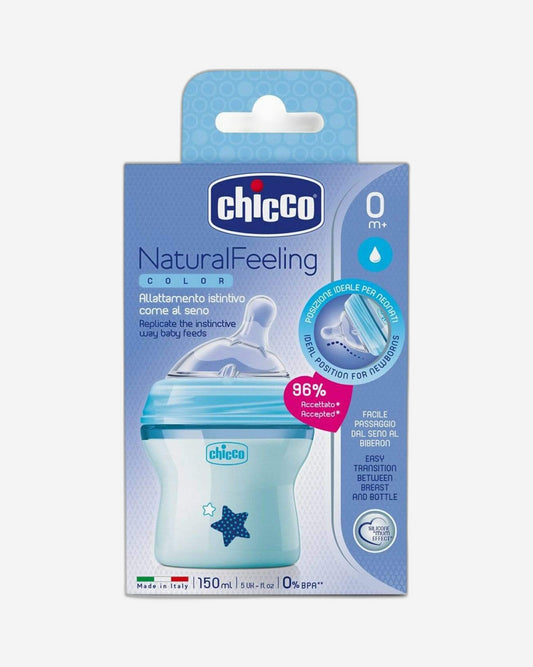 Chicco Natural Feeling Feeding Bottle 150ml - Light Blue - CH80811-21