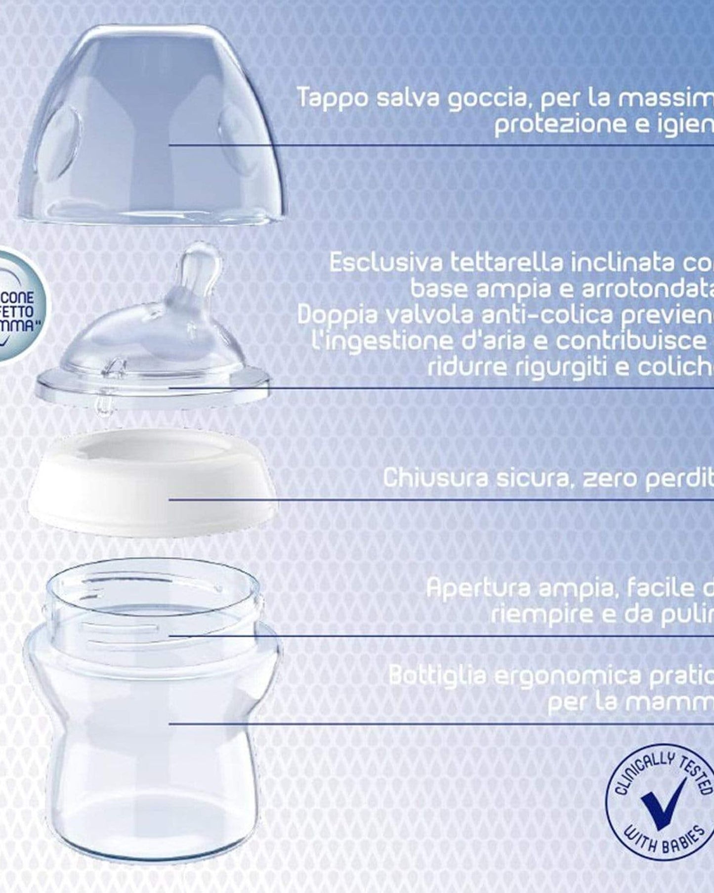 Chicco Natural Feeling Feeding Bottle 150ml - Light Blue - CH80811-21