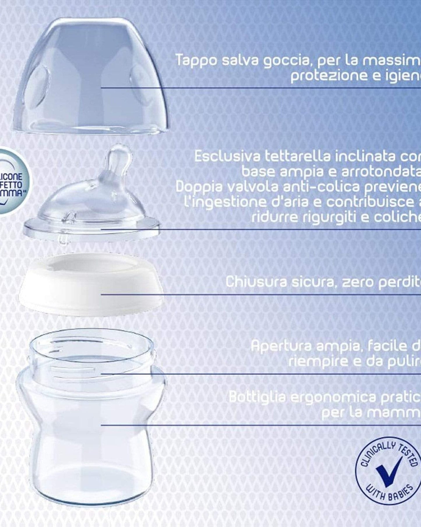 Chicco Natural Feeling Feeding Bottle for 6 Months and Above Baby 330ml - Light Blue - CH80837-21
