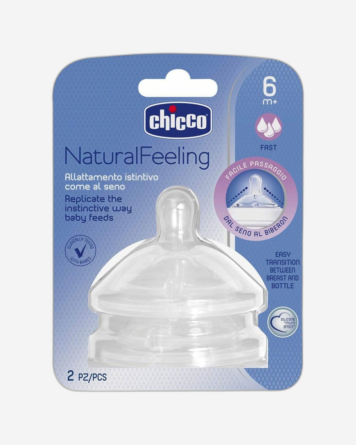 Chicco Natural Feeling Fast Flow Teat for 6 Month and Above Baby - CH81047-20