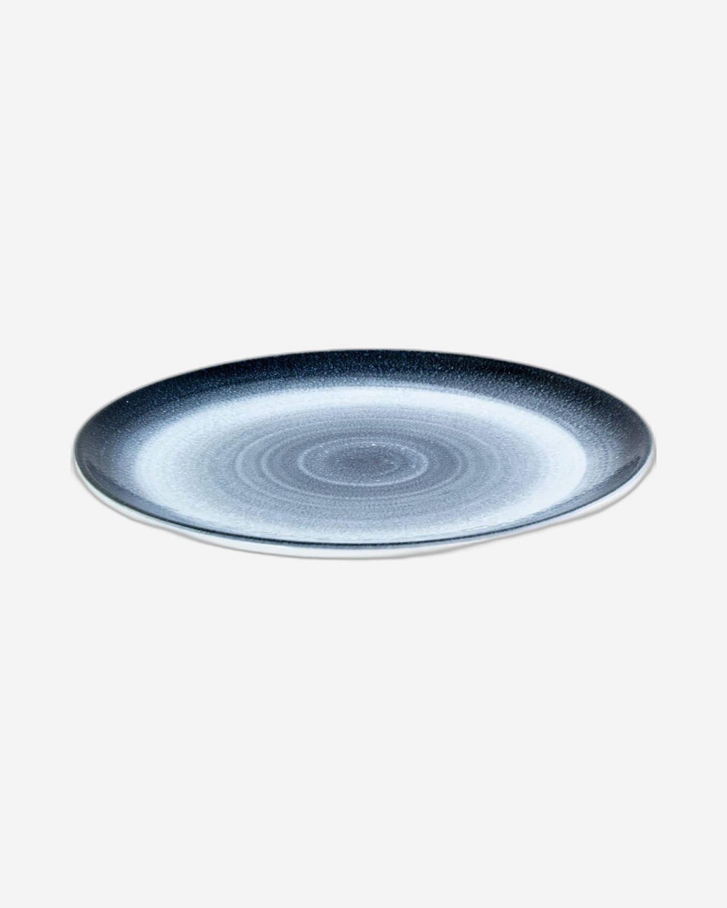 Bone China Shallow Reactive Scandi Dinner Plate 27Cm Blue, White/Blue