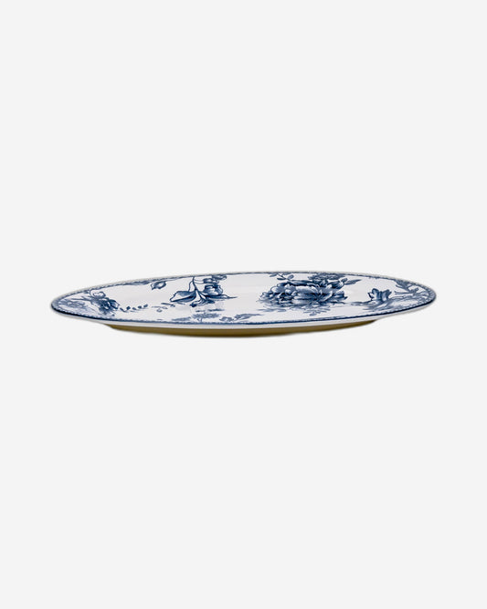 Claytan Rhapsody 14.2-Inch Dark Blue Ceramic Oval Platter (Set of 1)
