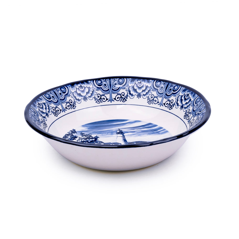Claytan Lighthouse Blue 9-Inch Ceramic Salad Bowl (Set of 1)