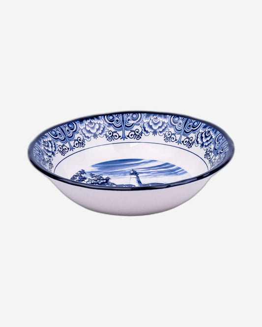 Claytan Lighthouse Blue 9-Inch Ceramic Salad Bowl (Set of 1)