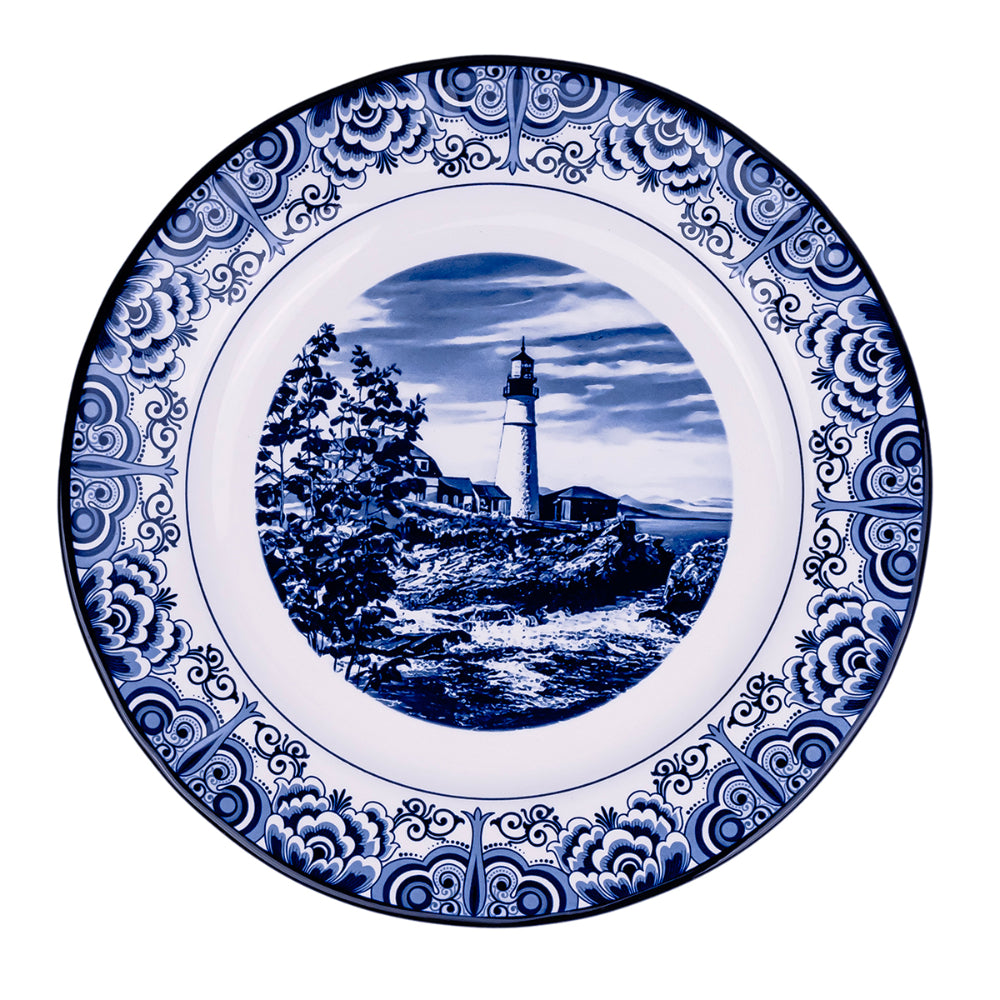 Claytan Lighthouse Blue 10.5-Inch Ceramic Dinner Plate (Set of 1)
