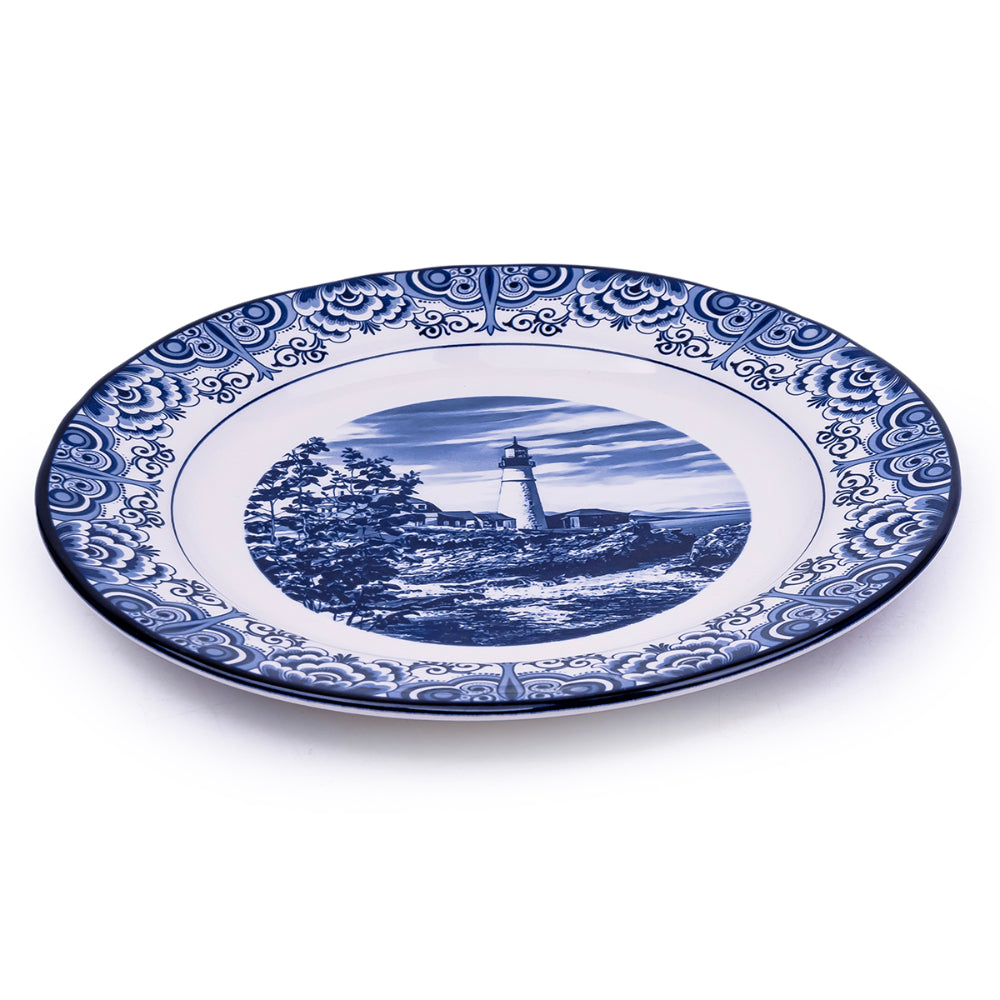 Claytan Lighthouse Blue 10.5-Inch Ceramic Dinner Plate (Set of 1)