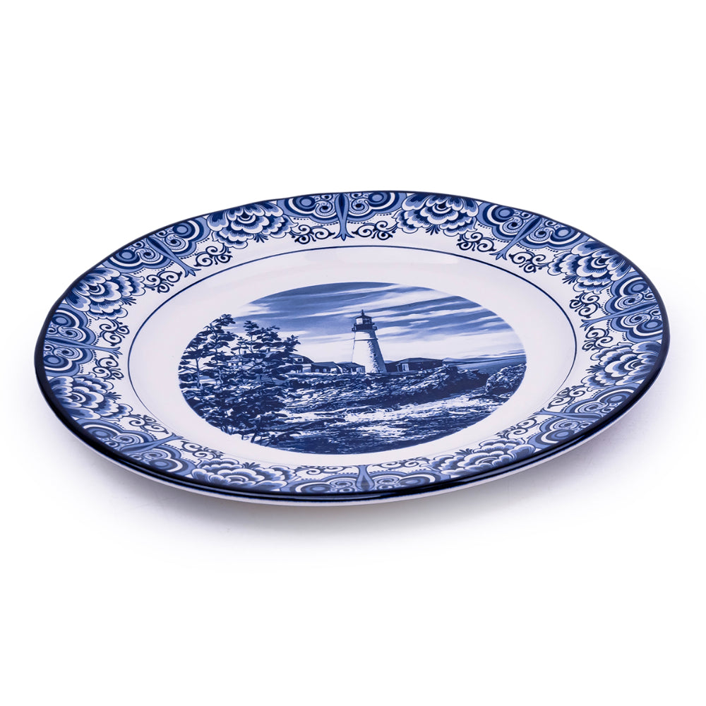 Claytan Lighthouse Blue 10.5-Inch Ceramic Dinner Plate (Set of 1)
