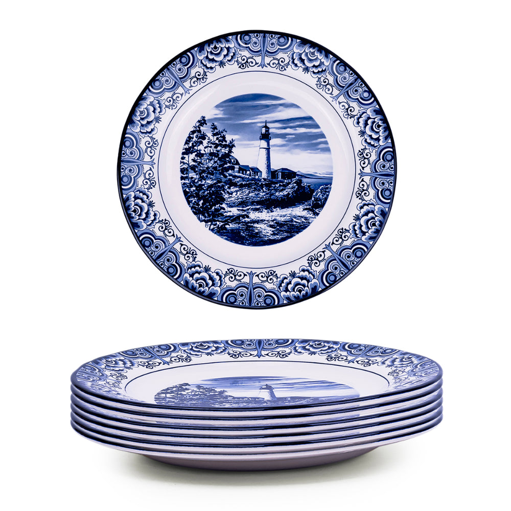 Claytan Lighthouse Blue 10.5-Inch Ceramic Dinner Plate (Set of 1)