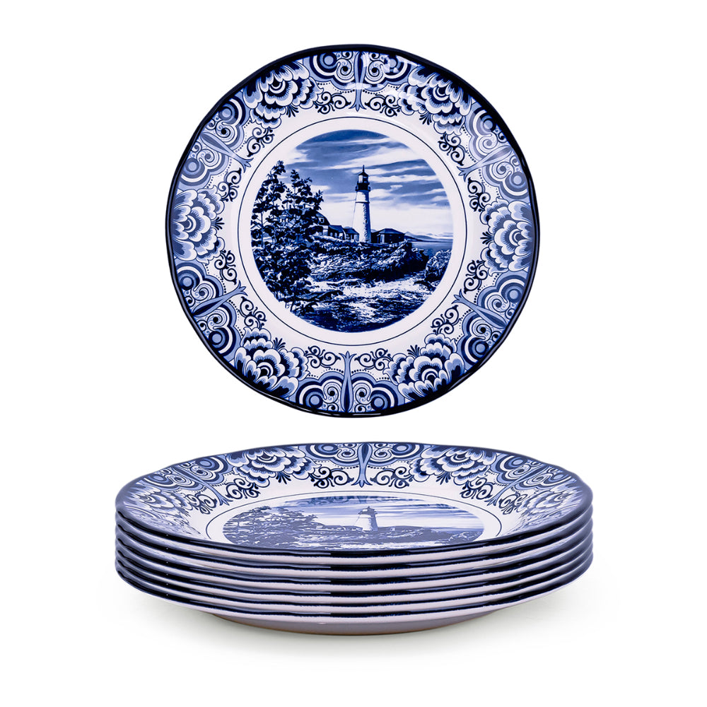 Claytan Lighthouse Blue 8-Inch Ceramic Salad Plate (Set of 1)