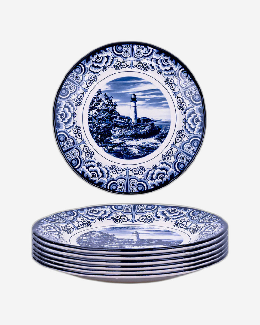 Claytan Lighthouse Blue 8-Inch Ceramic Salad Plate (Set of 1)