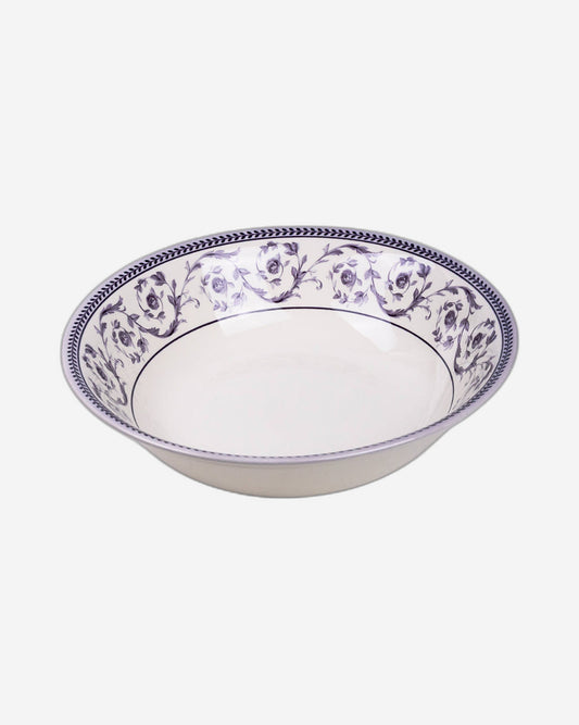 Claytan Callista Purple 9.2-Inch Porcelain Salad Bowl (Purple & White, Set Of 1)