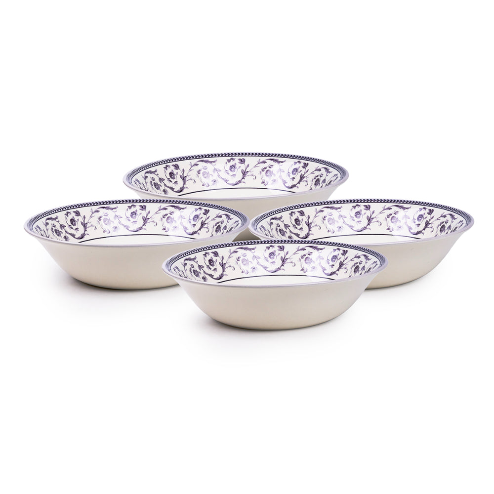 Claytan Callista Purple 9.2-Inch Porcelain Salad Bowl (Purple & White, Set Of 1)