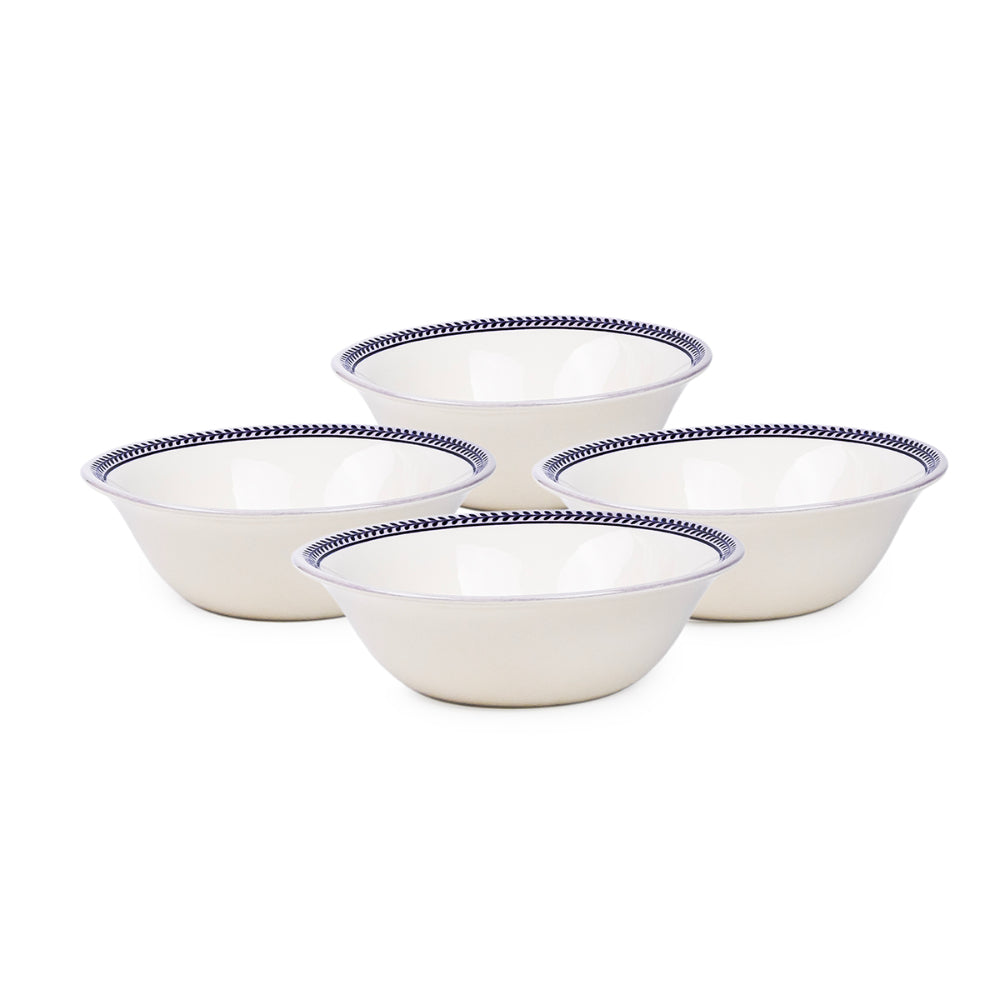 Claytan Callista 6.2 inch Porcelain Cereal & Breakfast Bowl (Purple & White, Set Of 1)