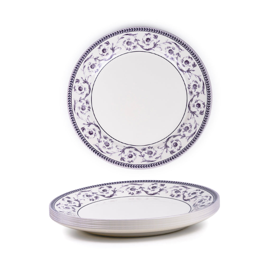 Claytan Callista 10.5 inch Ceramic Dinner Plate (Purple & White, Set Of 1)