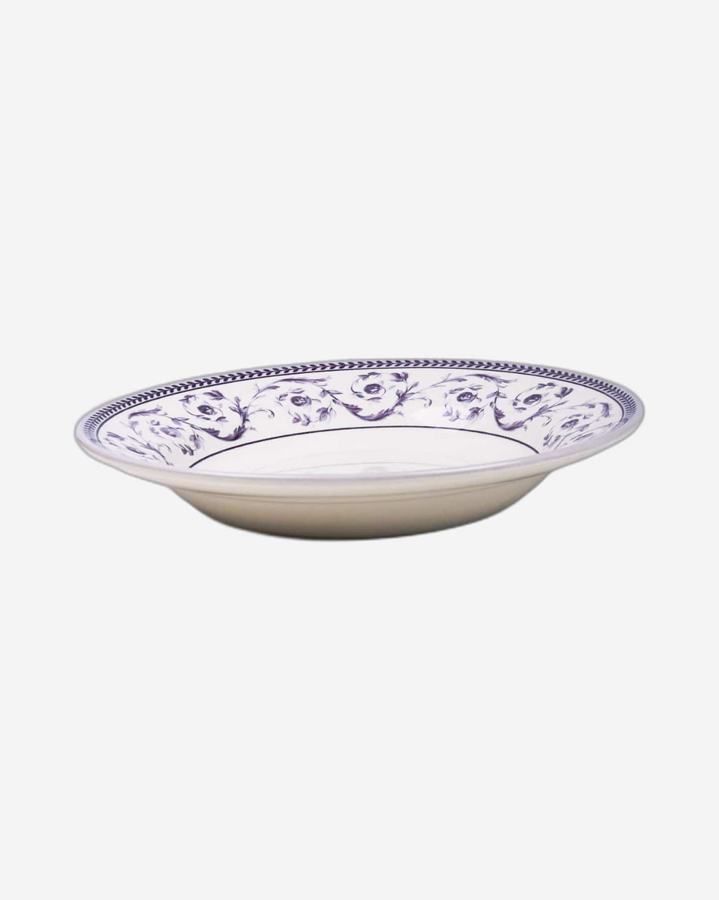 Claytan Callista 9.1 inch Ceramic Soup Plate (Purple & White, Set Of 1)