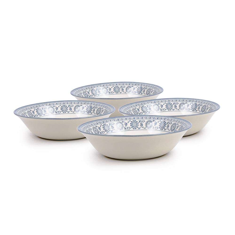 Claytan Plethora 9 inch Ceramic Salad Bowl (Grey & White, Set of 1)