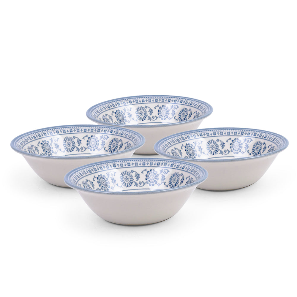 Claytan Plethora 6 inch Porcelain Cereal & Breakfast Bowl (Grey & White, Set Of 1)