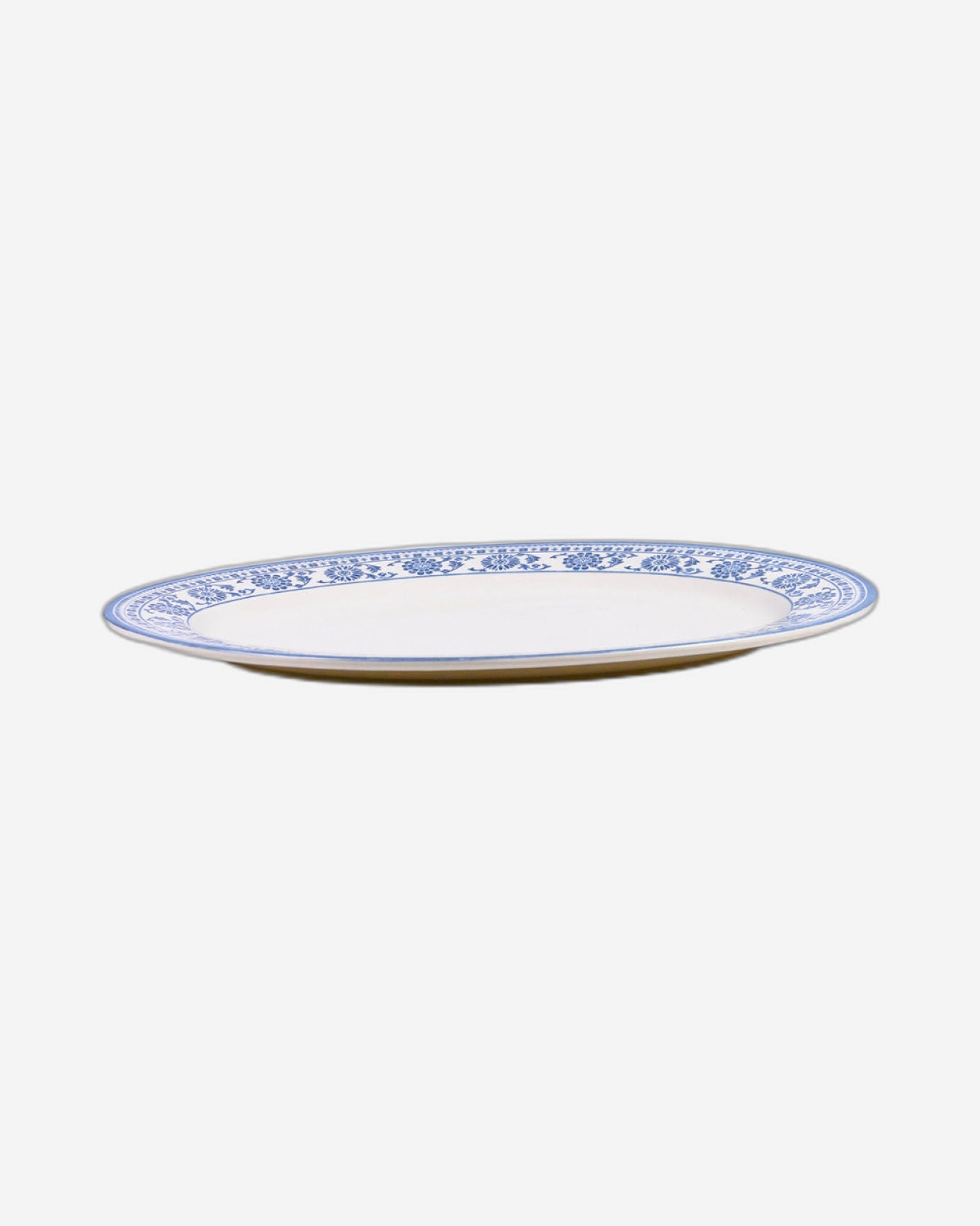 Claytan Plethora 14.2 inch Hand-Glazed Ceramic Oval Platter (Grey & White, Set Of 1)