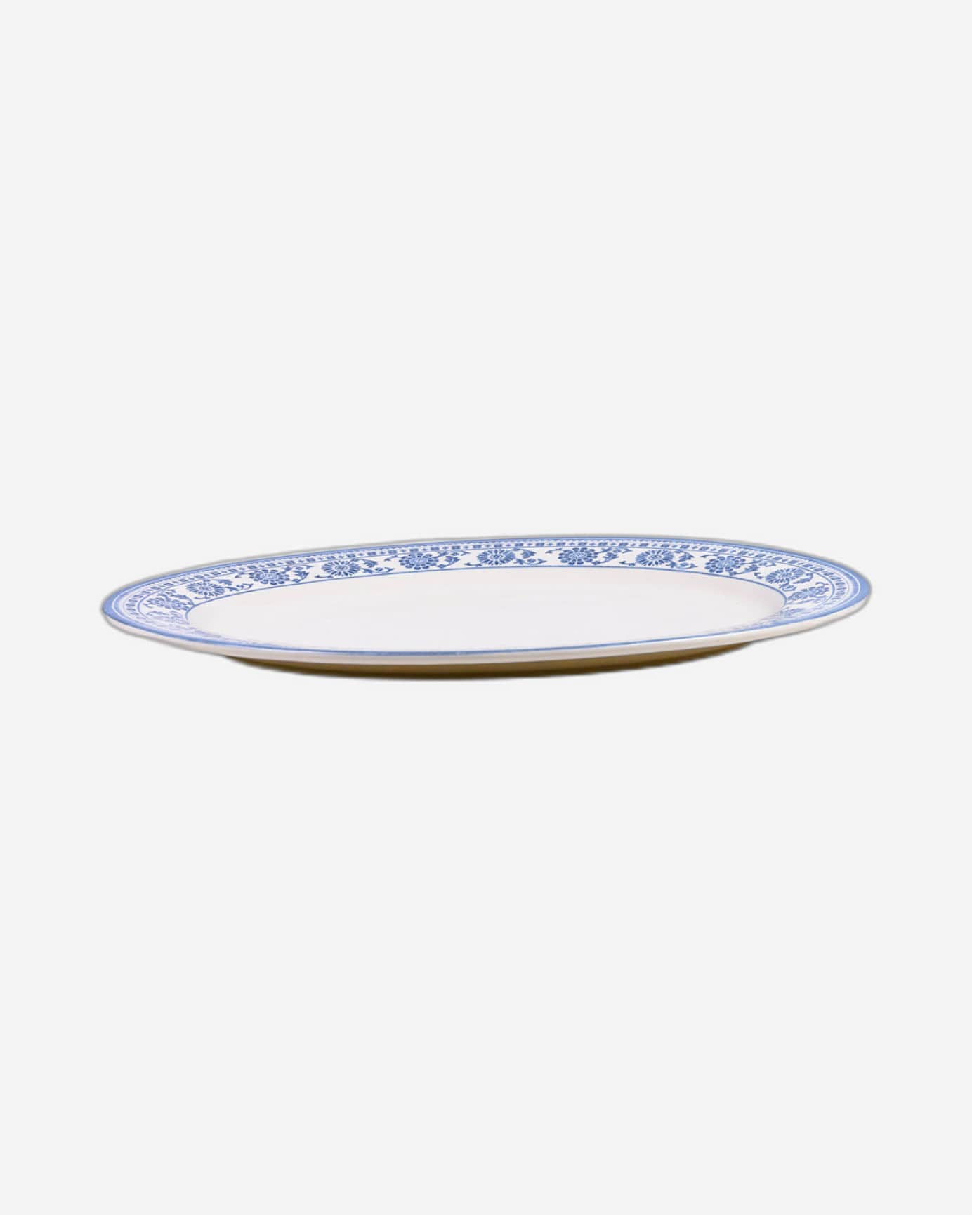 Claytan Plethora 14.2 inch Hand-Glazed Ceramic Oval Platter (Grey & White, Set Of 1)