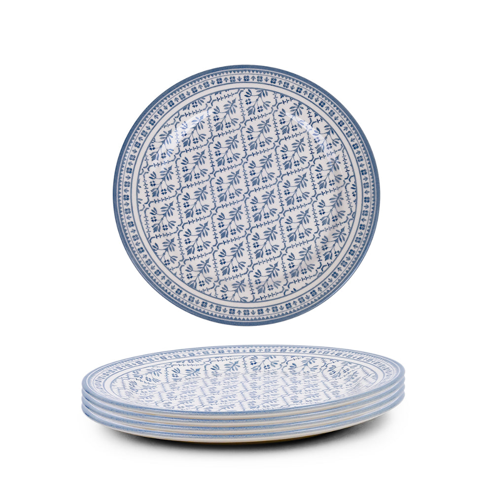 Claytan Plethora 9 inch Ceramic Soup Plate (Grey & White, Set Of 1)