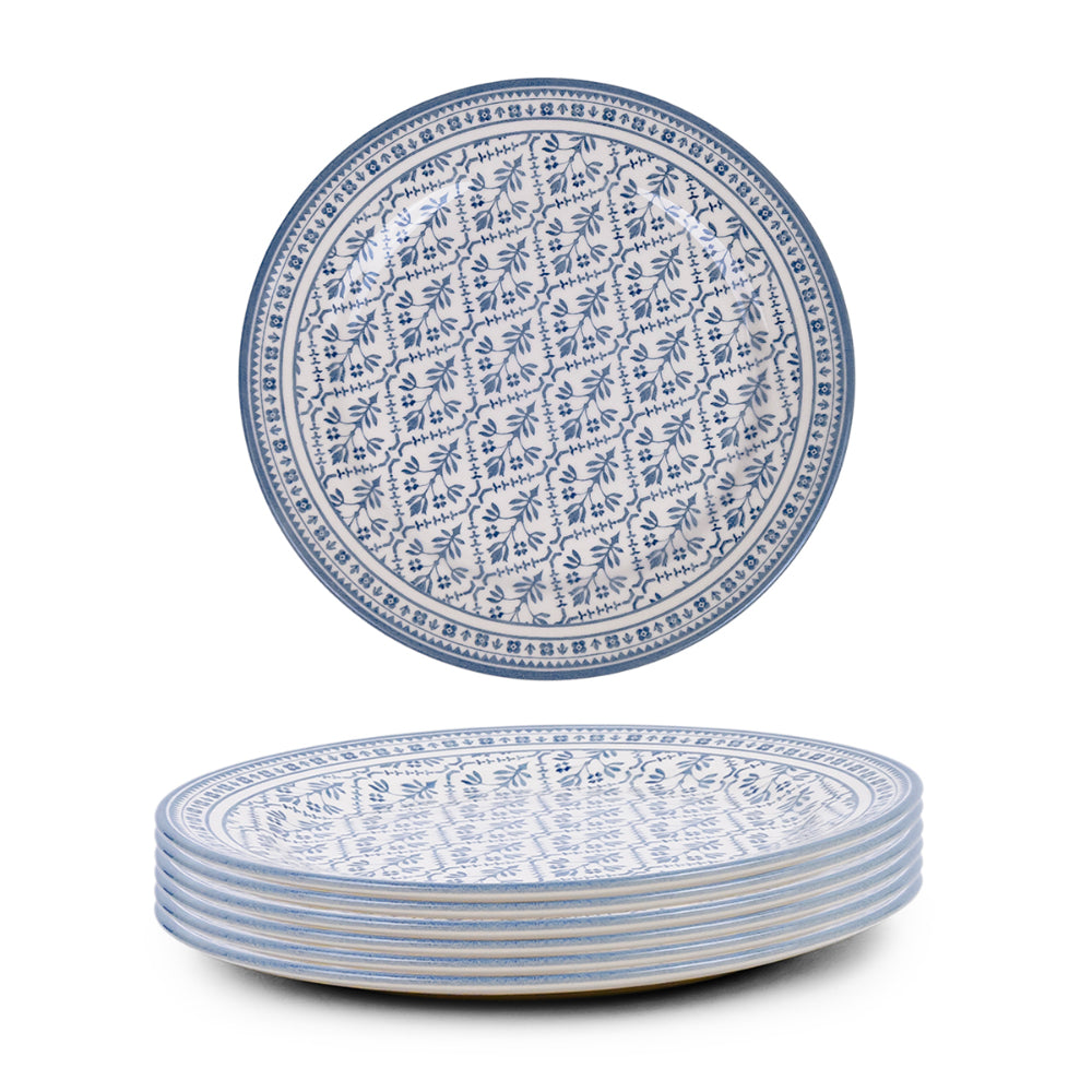 Claytan Plethora 9 inch Ceramic Soup Plate (Grey & White, Set Of 1)