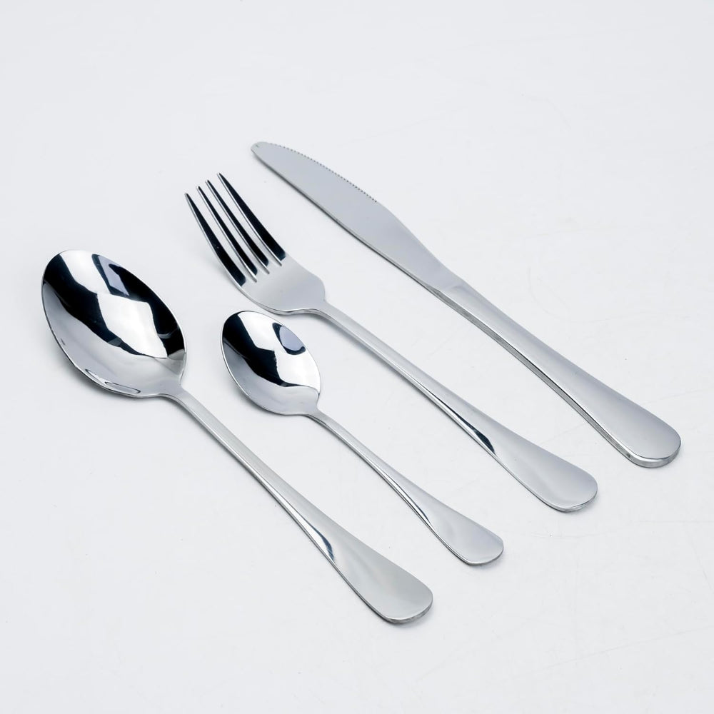 Cuisine Art Evren 24-Piece Cutlery Set - Sleek Silver Stainless Steel Flatware
