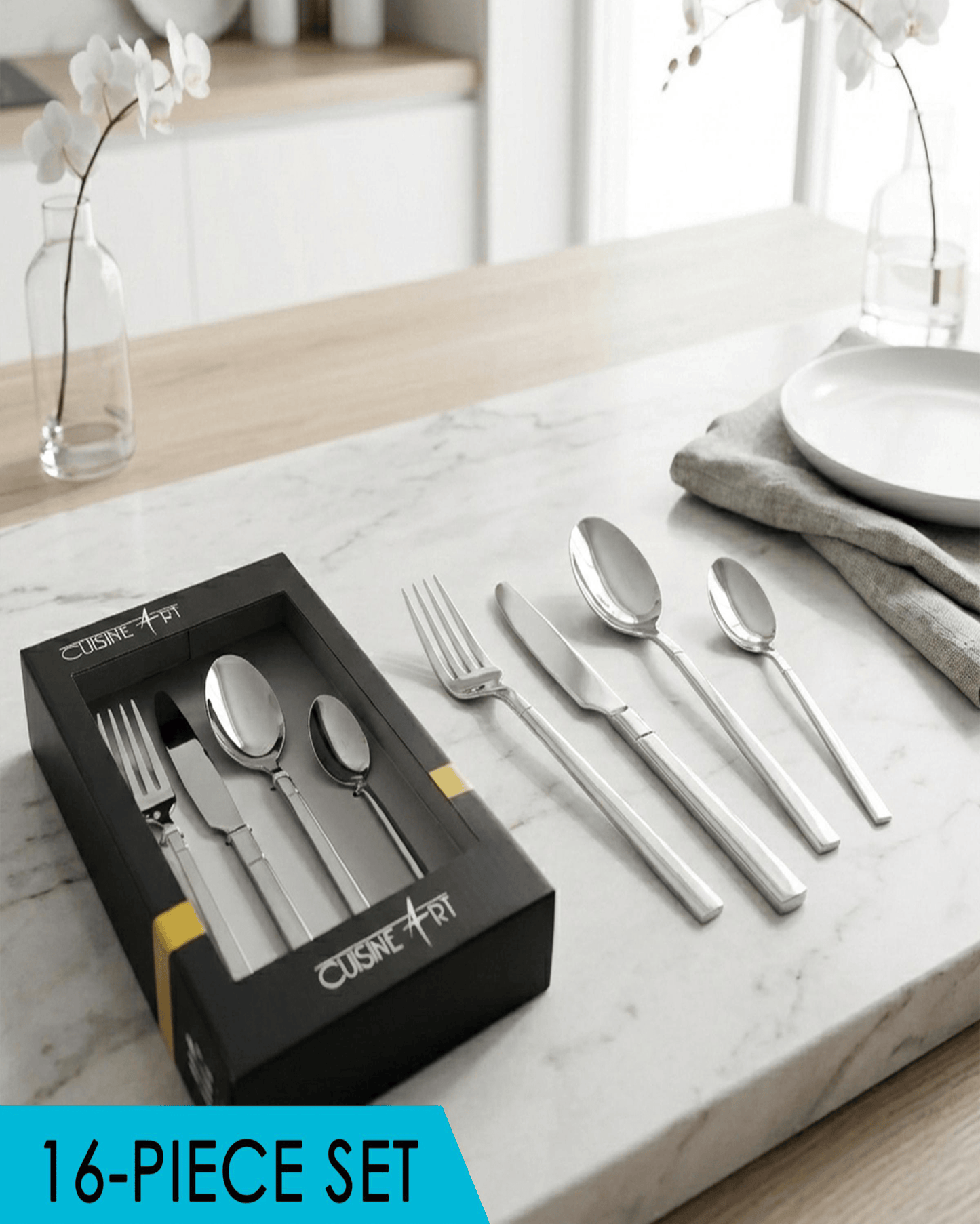 Cuisine Art JAMIE Cutlery Set 16 pcs Silver