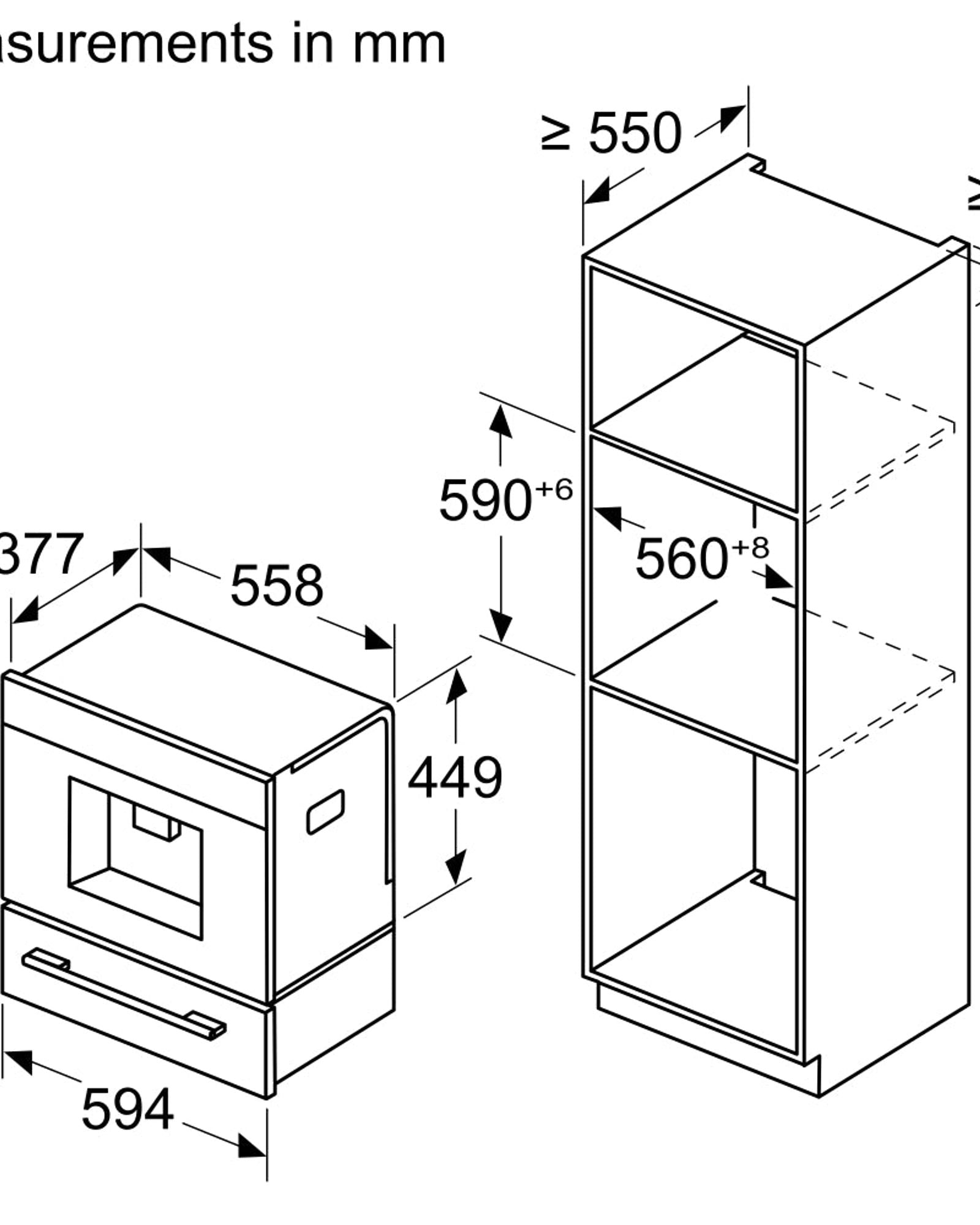 Bosch Series 8, Built-In Fully Automatic Coffee Machine, TFT Display, Black, CTL7181B0, 1 Year Manufacturer Warranty