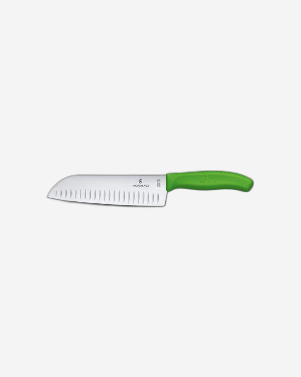 Victorinox Swiss Classic Santoku Knife 17cm Green Fluted