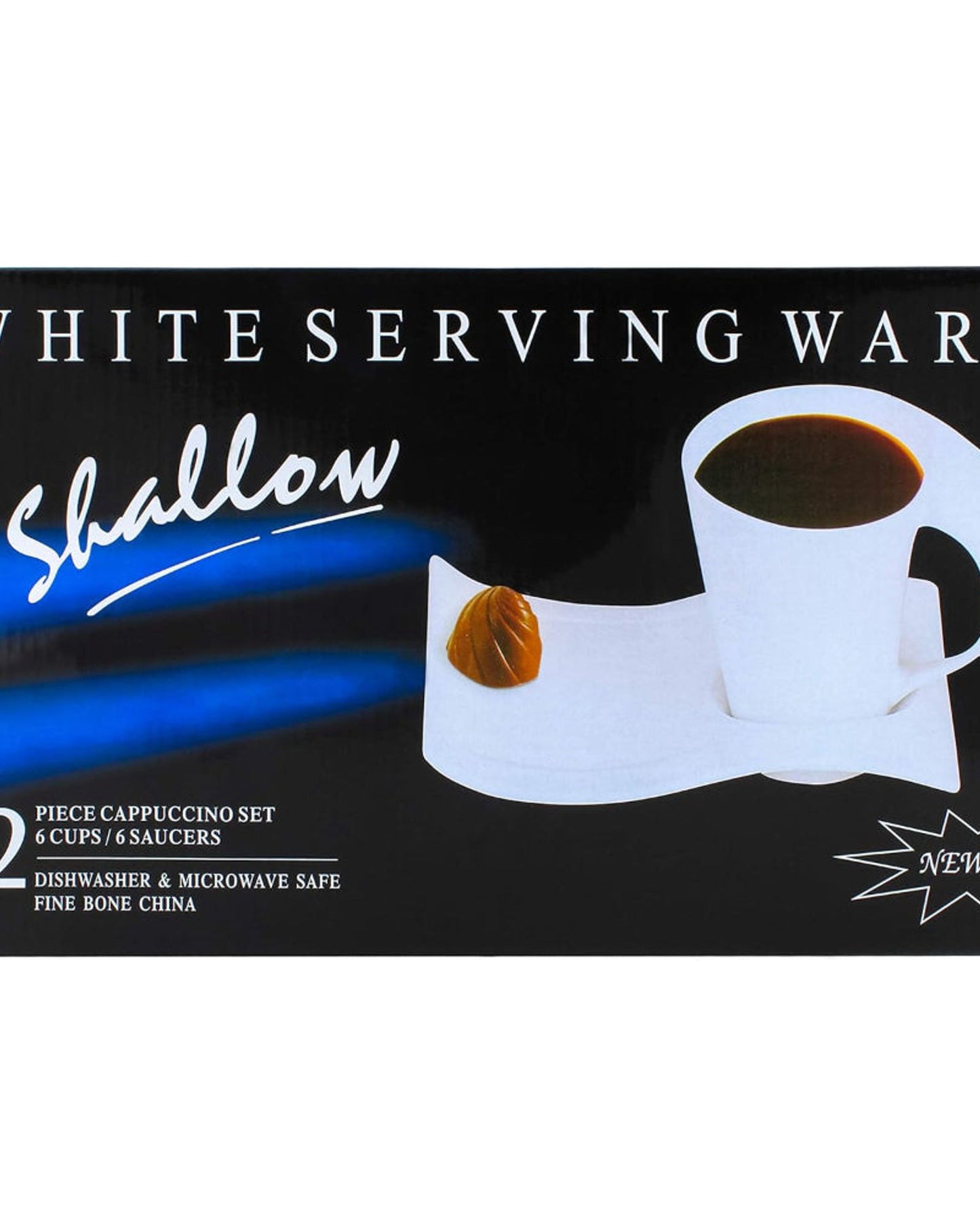 Shallow Bone China Cups and Saucers Set, White, 200cc | Elegant Tea and Coffee Set
