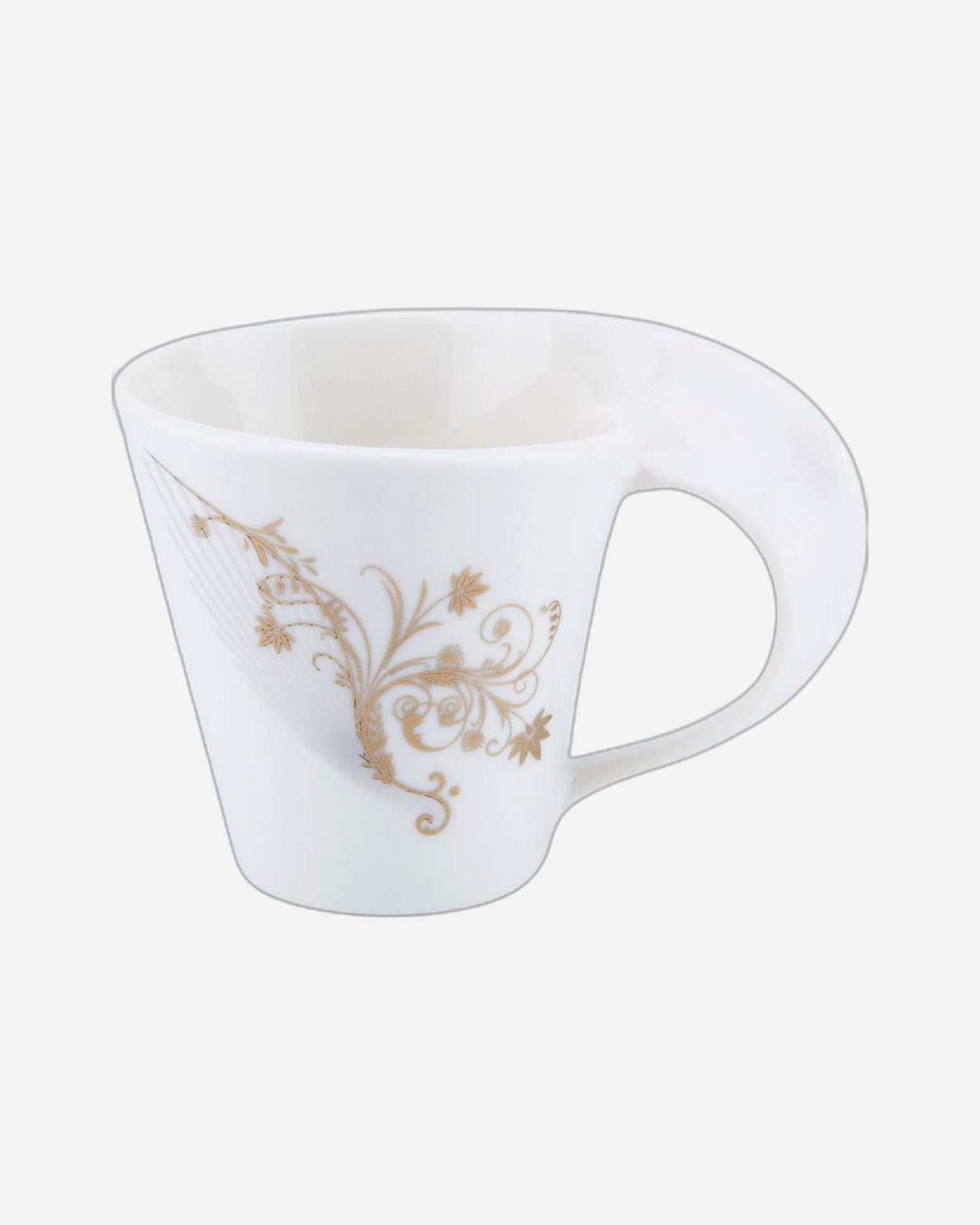 Shallow Porcelain Cup and Saucer Set, 12 Pieces, 200ml | Elegant White Tea and Coffee Set