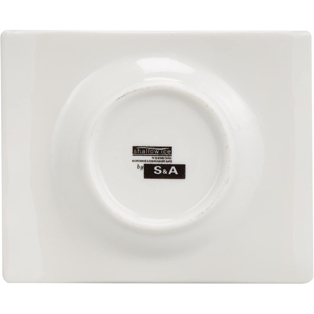 Shallow Bone China Tea Set, White - 15-Piece Set with 1050ml Teapot, 175ml Creamer, 175ml Sugar Bowl, 6x 150ml Cups, and 6 Saucers