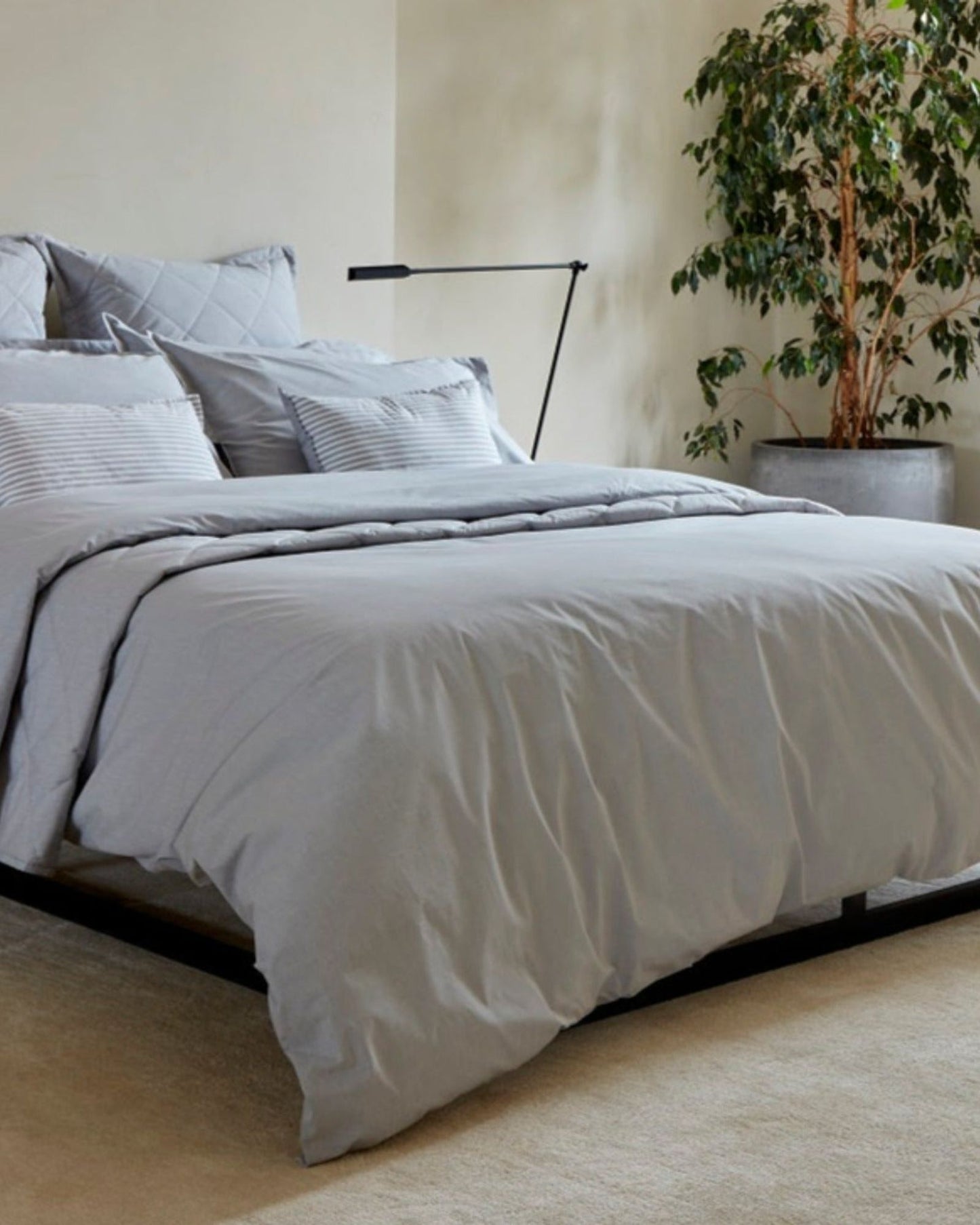 Christy "Stornoway Chambray" Duvet Cover Sets in Silver
