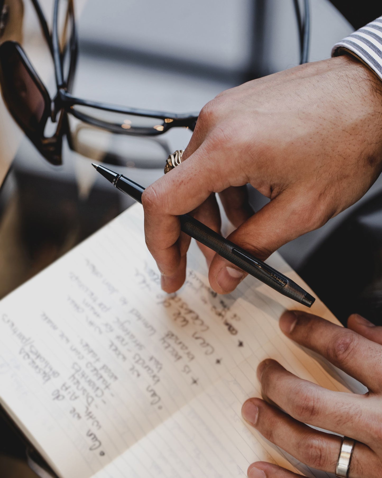 Cross Classic Century® Brushed Black Pvd With Engraved Engine Selectip® Rollerball Pen