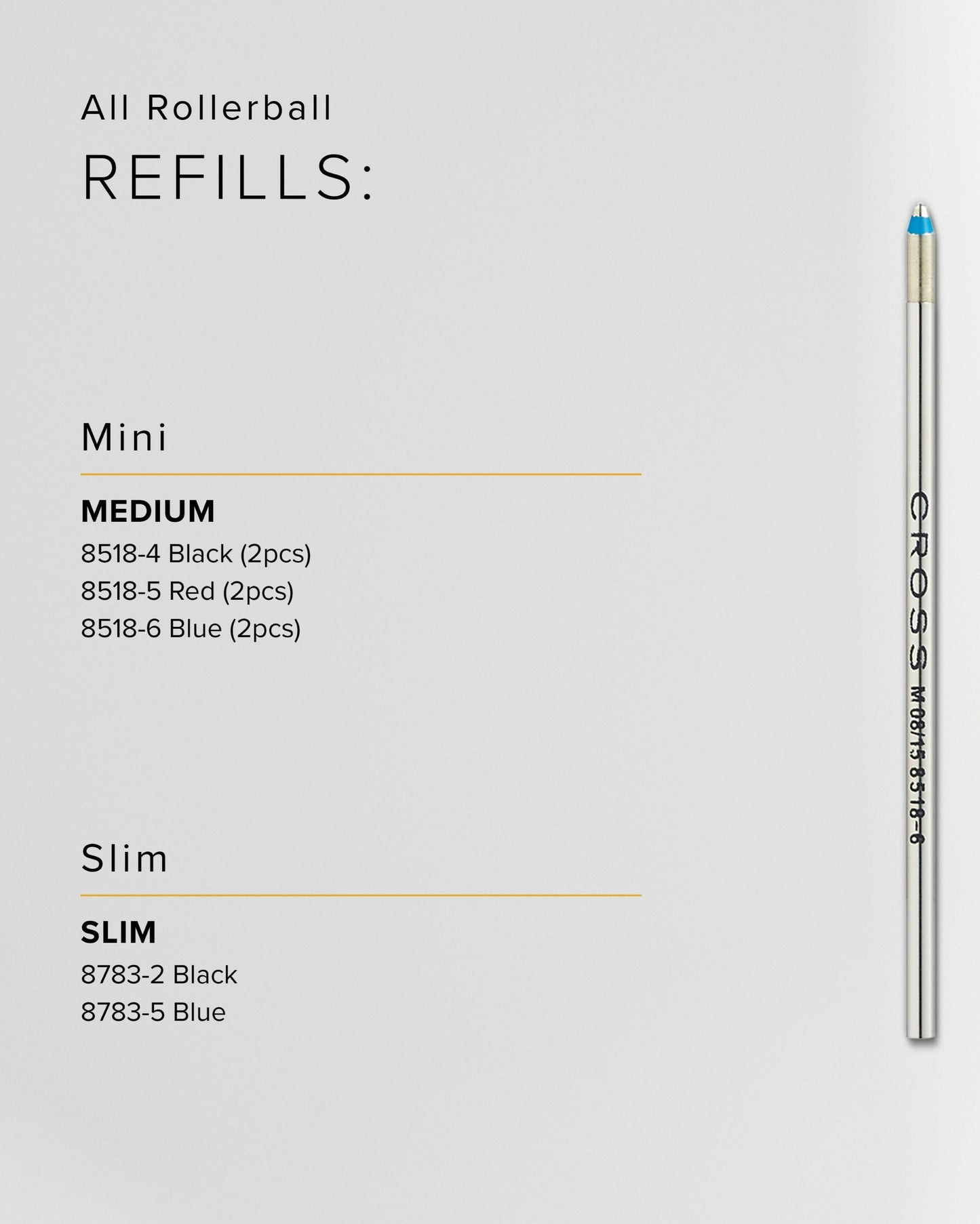 Cross Refill Black Medium Dual Pack Mini Ballpoint Pen