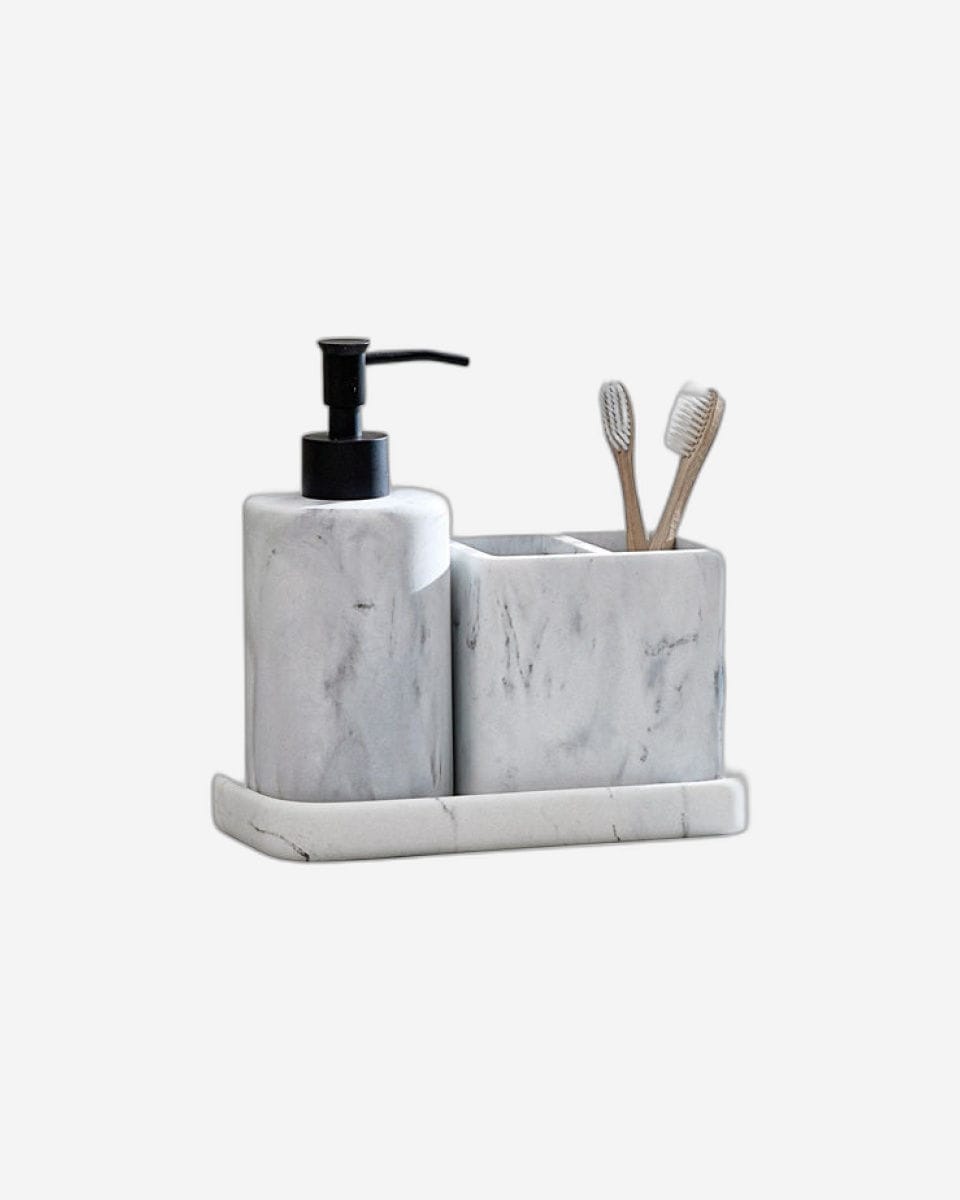 DKNY "Marble" 3pcs Bathroom Accessories in White