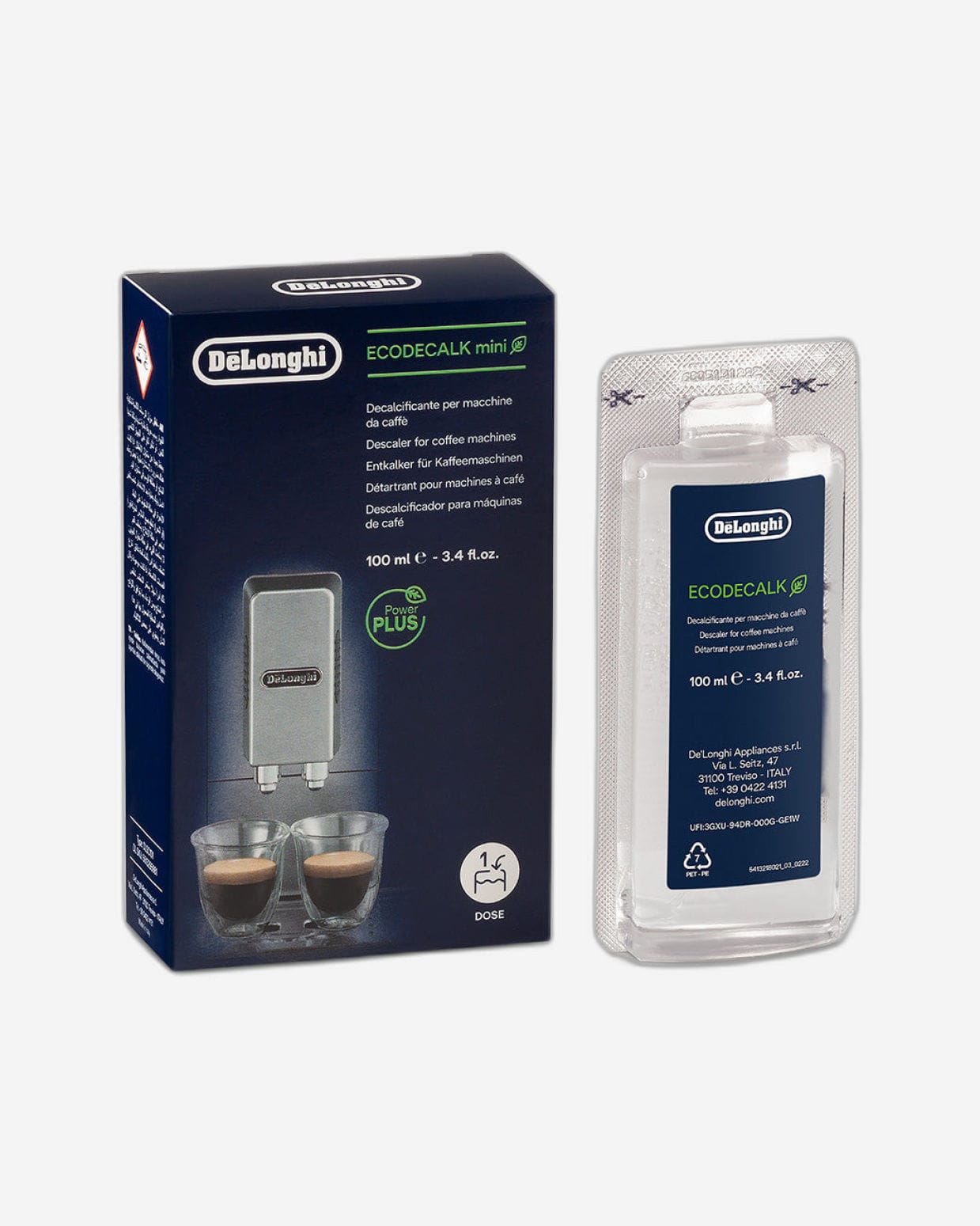 De'Longhi EcoDecalk Coffee Machine Descaler, 100 ml – 183055