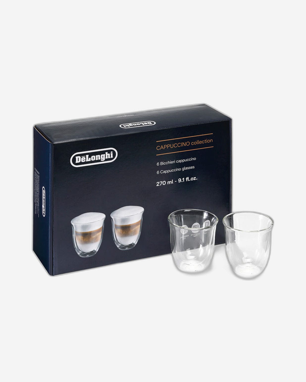De'Longhi Cappuccino Glass Set – 183103