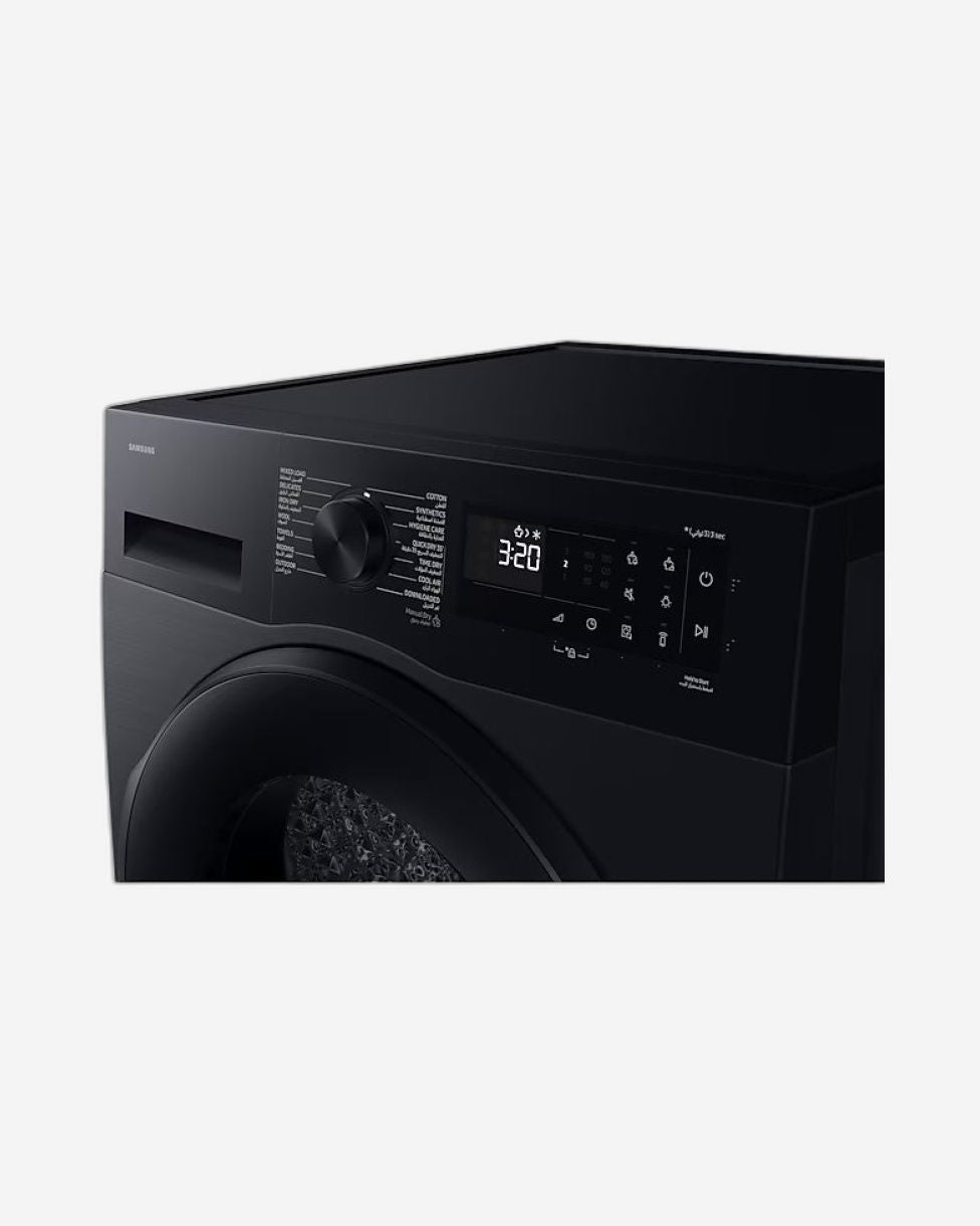 Samsung 9KG Heat Pump Dryer, DV90CGC2A0ABGU – A+++ Energy Efficiency, Hygiene Care, Optimal Drying Technology – Black