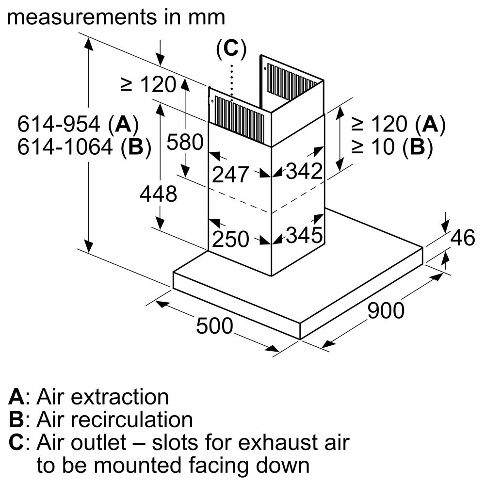 Bosch Series 6 Wall-Mounted Cooker Hood 90cm