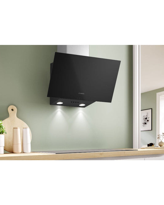 Bosch Wall Mounted Cooker Hood, Clear Glass, 60 cm, Black, German Engineering – DWK63PJ61M